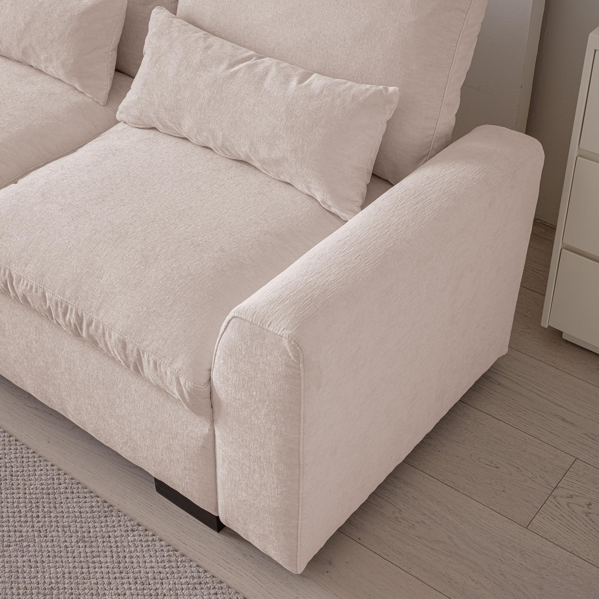114.5"Modern L Shaped Chenille Sofa Couch Reversible Ottoman With Storage Removable and Washable Cushions Sofa With USB Ports & Cup Holder For Living