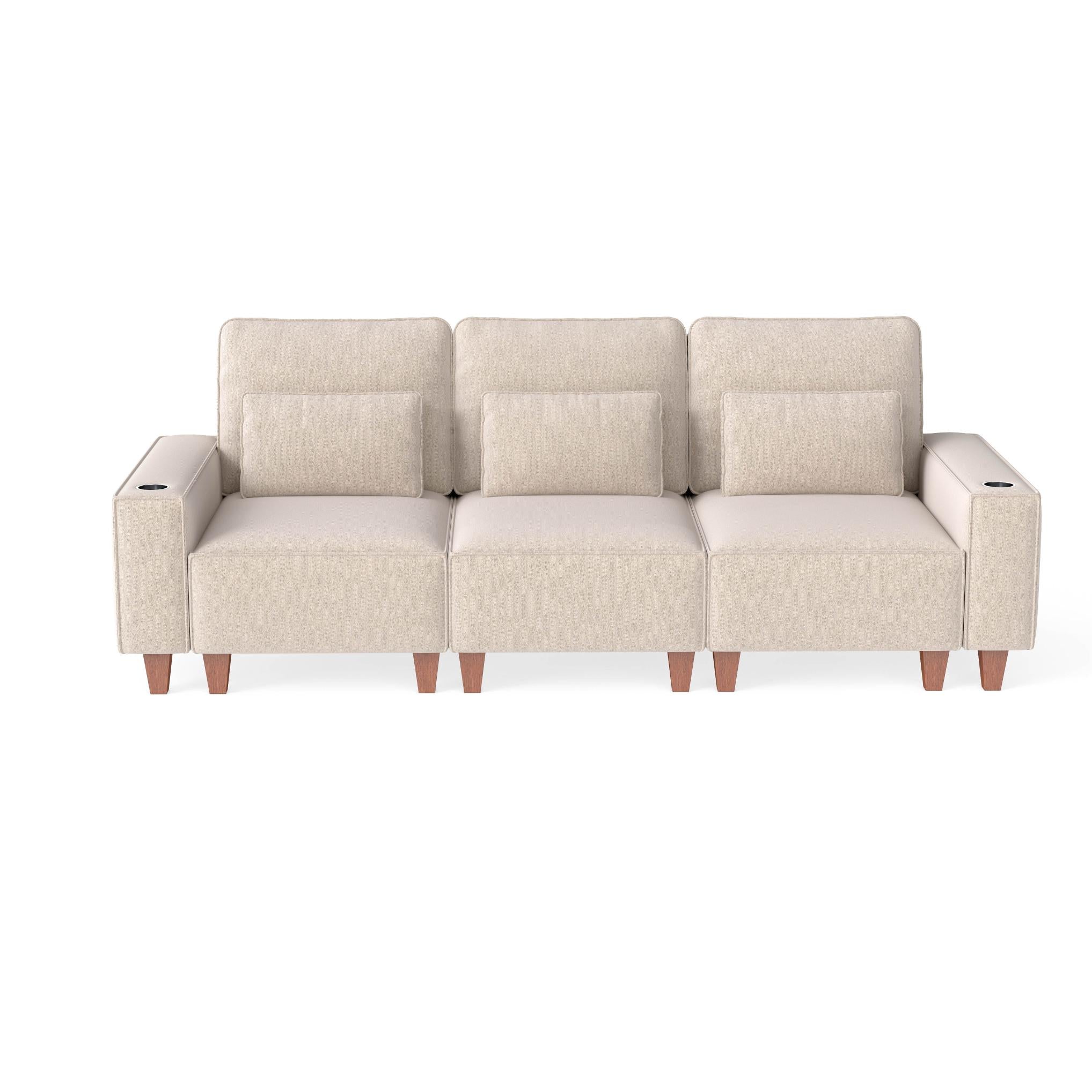Sectional Sofa with Cup Holder for Living Room,Apartment,Bedroom