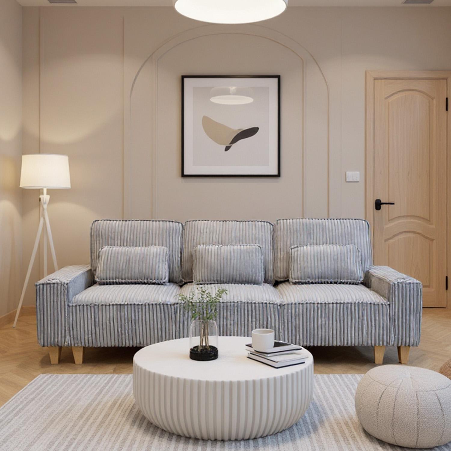 Corduroy Sectional Sofa with Cup Holder for Living Room（single sofa chair/2 Seater Loveseat/3 Seater sofa）