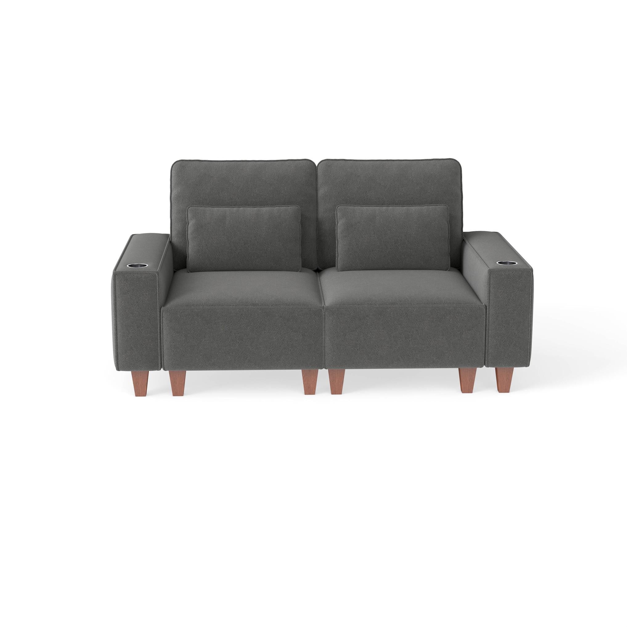 Sectional Sofa with Cup Holder for Living Room,Apartment,Bedroom
