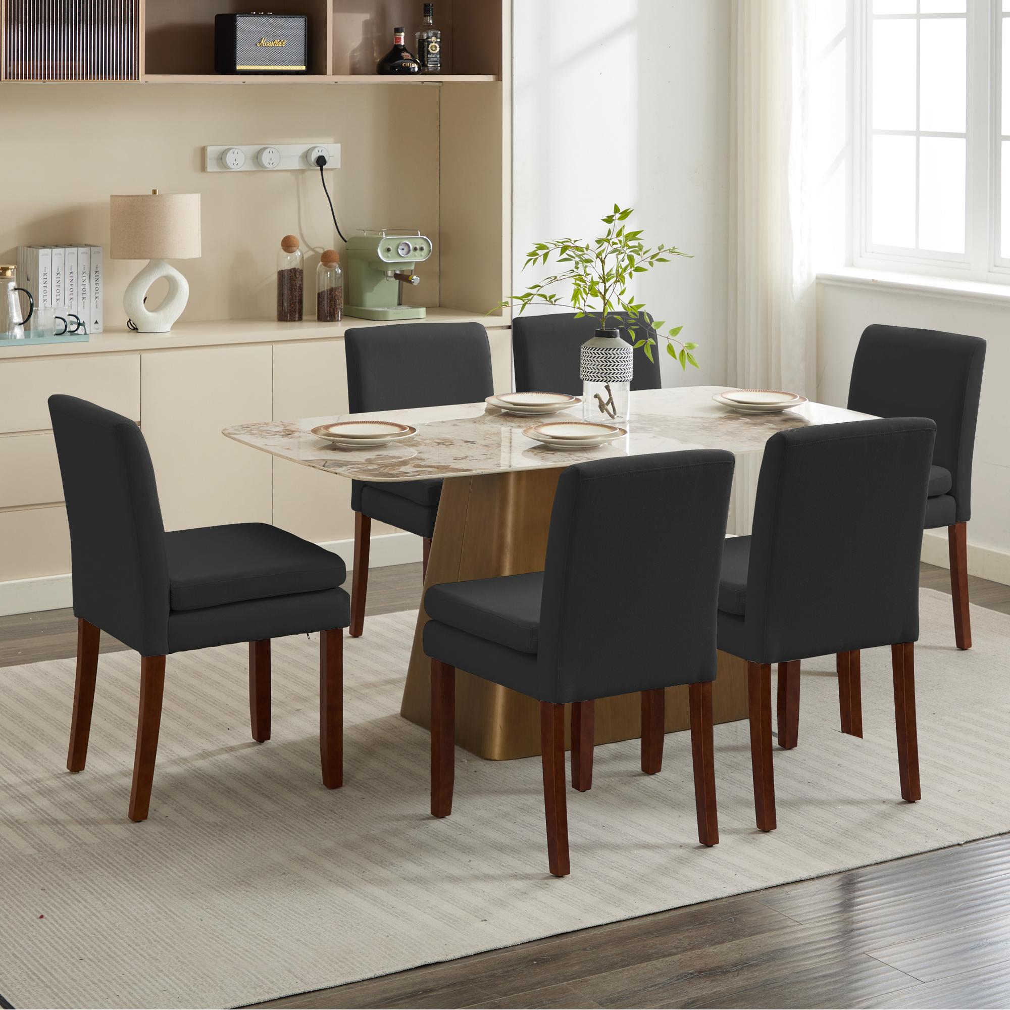 Armless linen dining chair with cushioned seat, featuring modern minimalist design suitable for various occasions.Set of 2 (2-Pack)