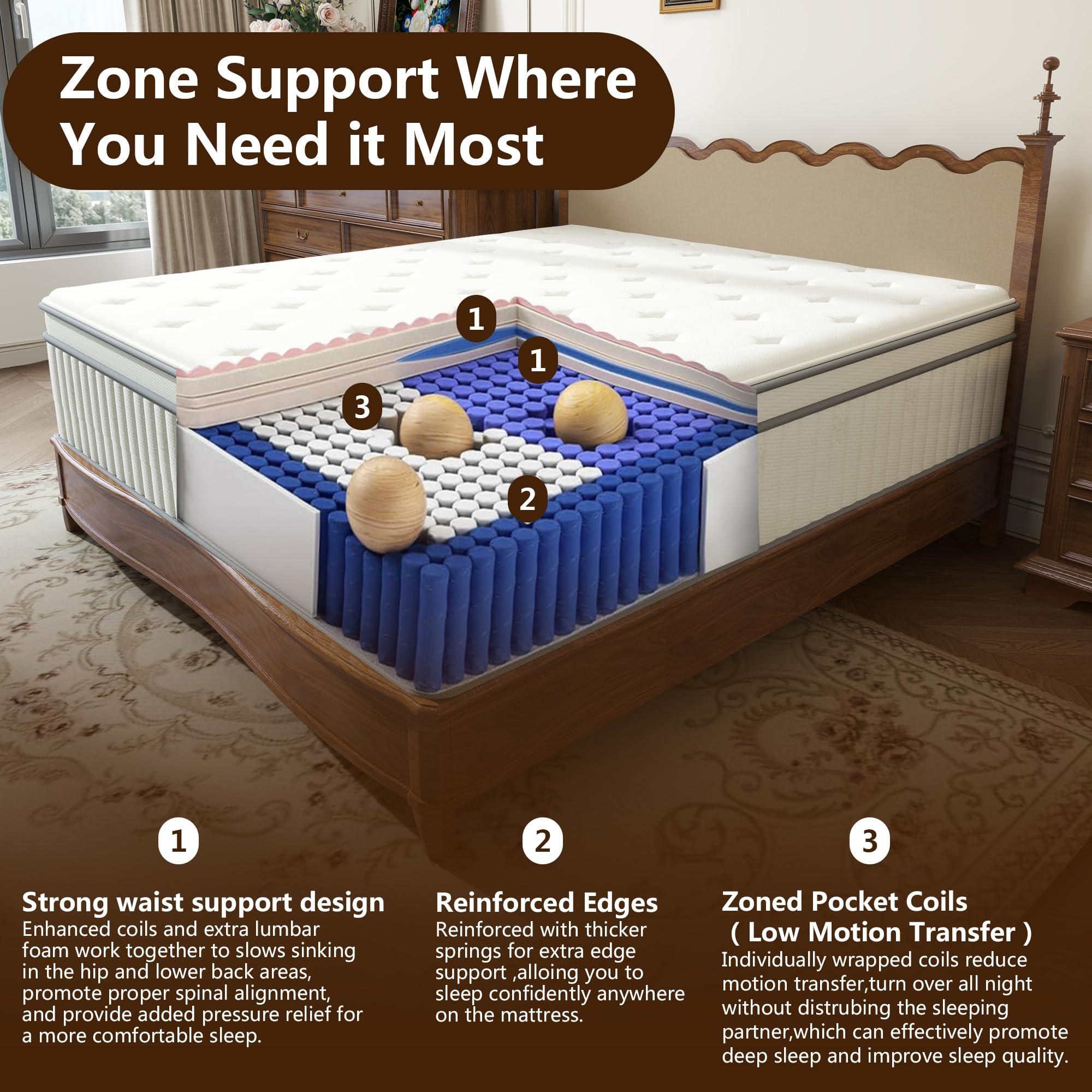 High Quality 10" Twin Diamond Innerspring Hybrid And Cooling Gel Memory Foam Mattress, Pressure Relief, And Motion Isolation