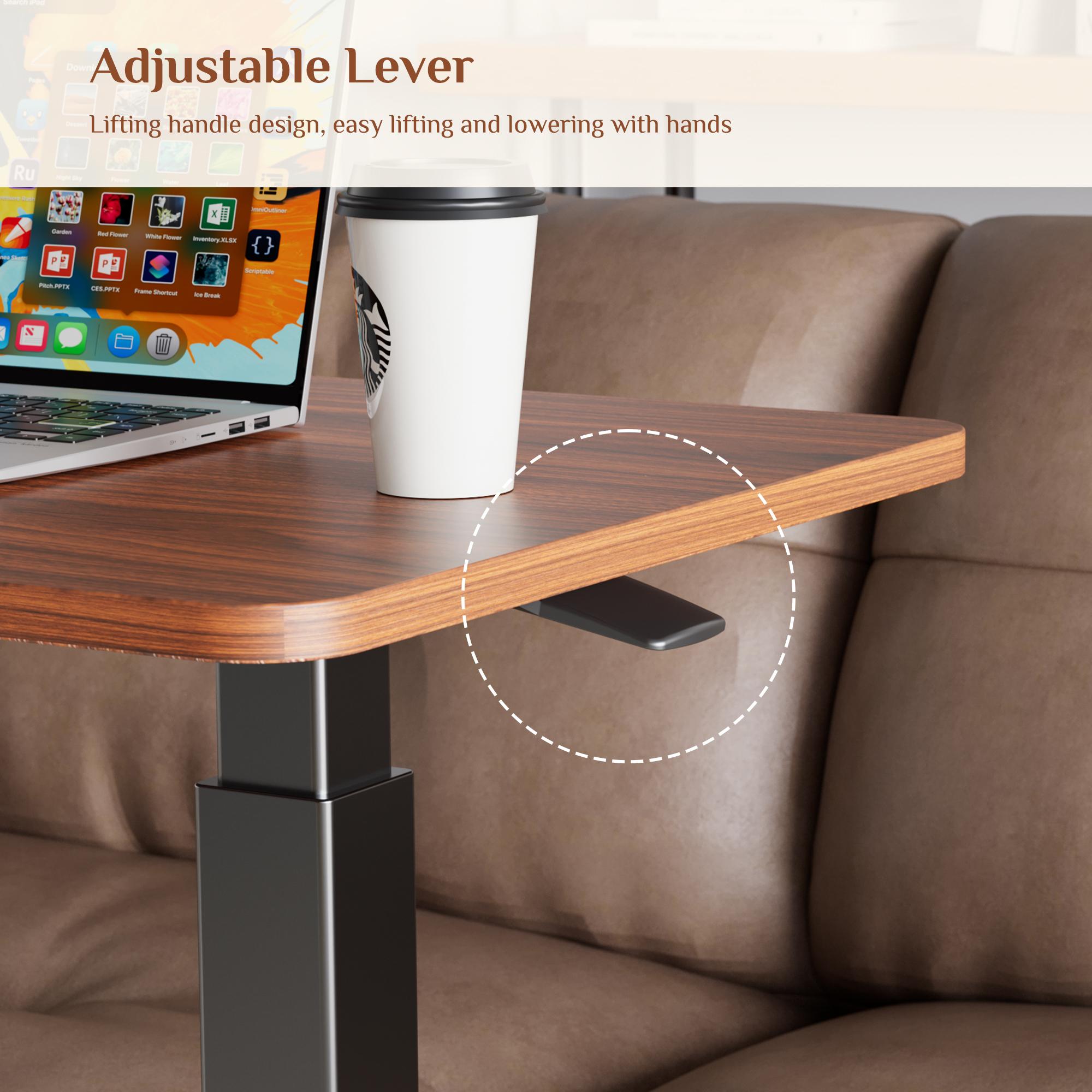 Adjustable mobile bed table, computer desk, mobile standing table