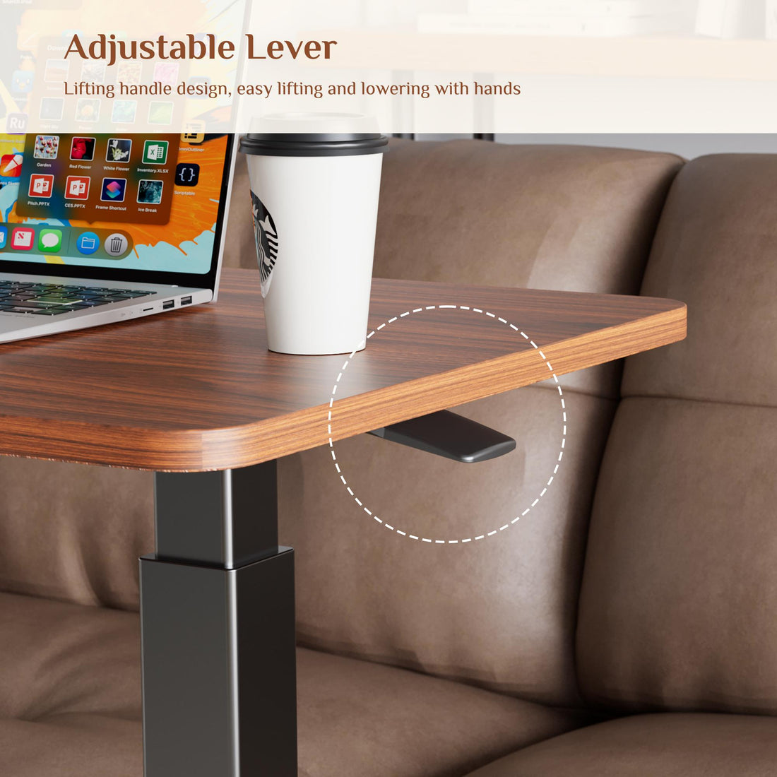 Adjustable mobile bed table, computer desk, mobile standing table