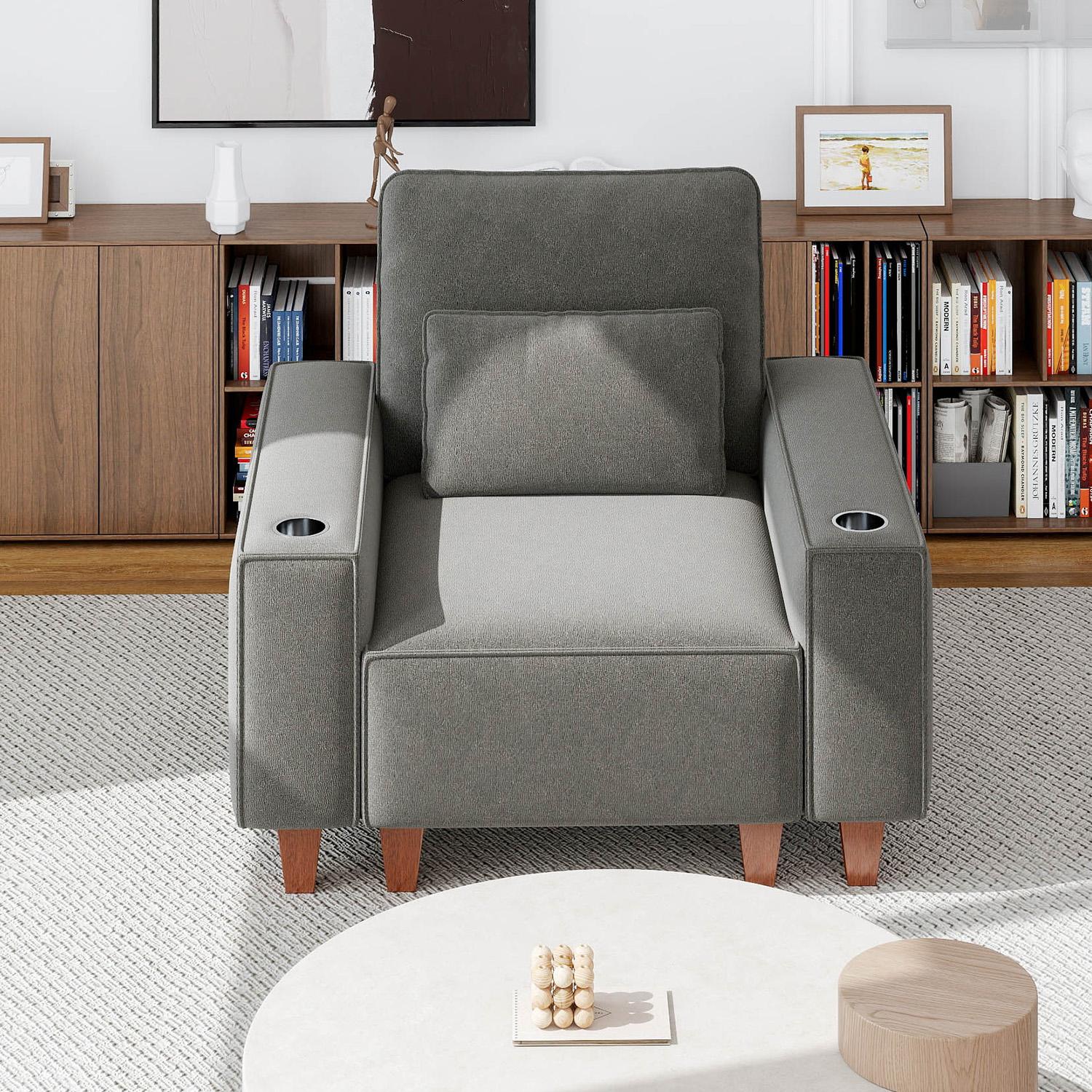 Sectional Sofa with Cup Holder for Living Room,Apartment,Bedroom