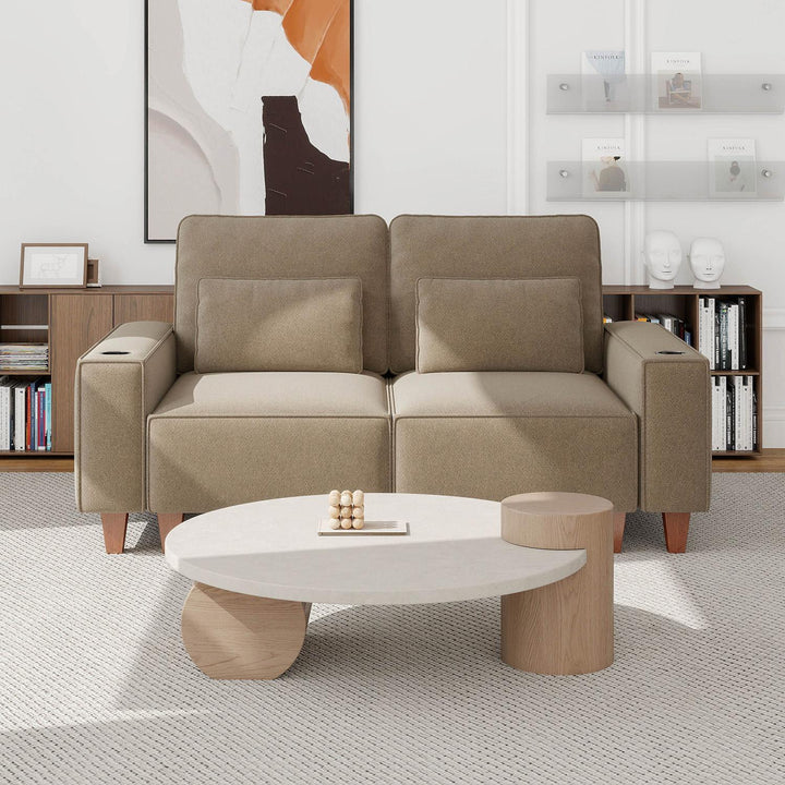 Sectional Sofa with Cup Holder for Living Room,Apartment,Bedroom