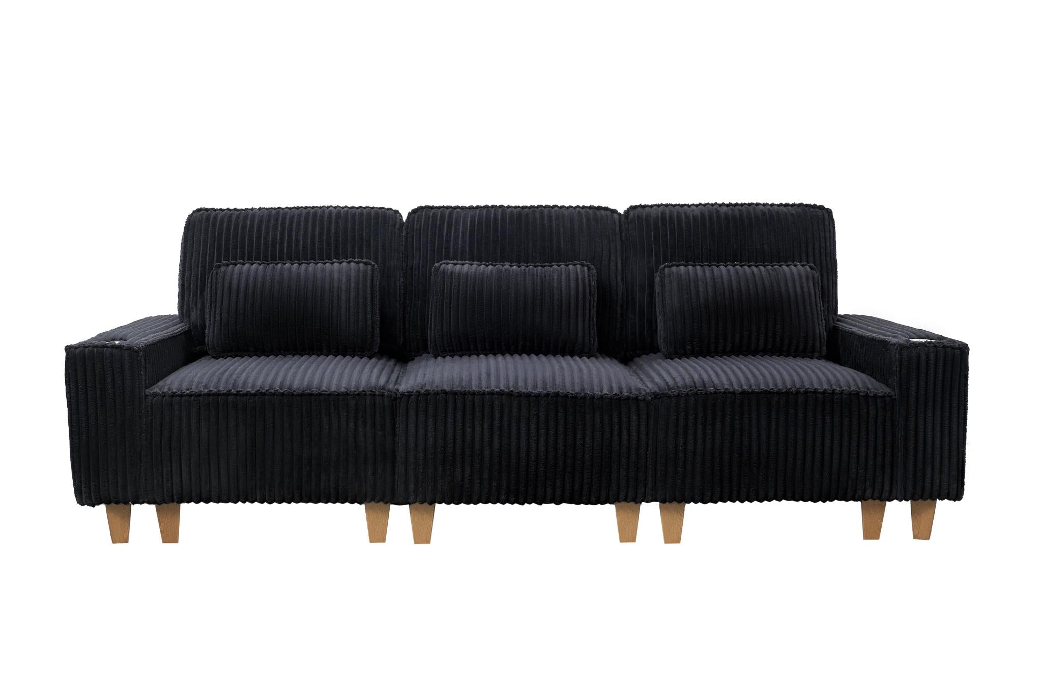 Corduroy Sectional Sofa with Cup Holder for Living Room（single sofa chair/2 Seater Loveseat/3 Seater sofa）