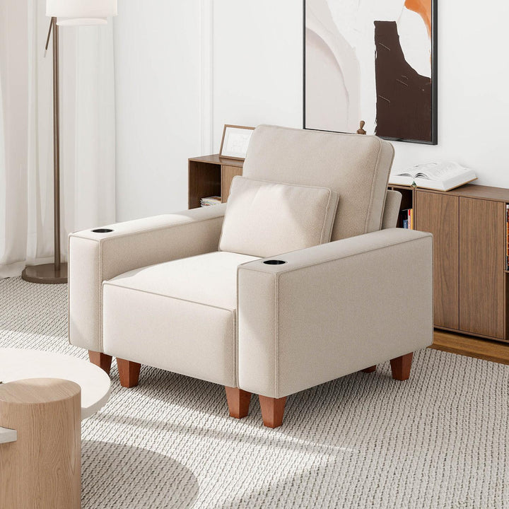 Sectional Sofa with Cup Holder for Living Room,Apartment,Bedroom