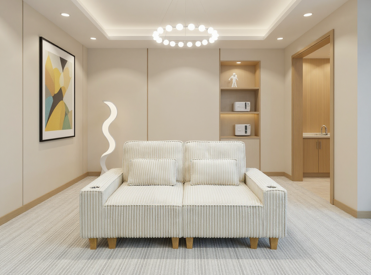 Corduroy Sectional Sofa with Cup Holder for Living Room（single sofa chair/2 Seater Loveseat/3 Seater sofa）
