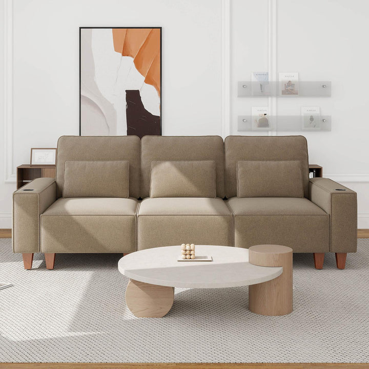 Sectional Sofa with Cup Holder for Living Room,Apartment,Bedroom
