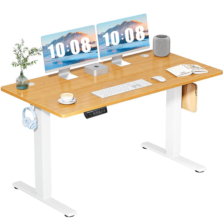 Ergonomic Height Adjustable Table with T-Shaped Metal Bracket Modern Computer Workstations
