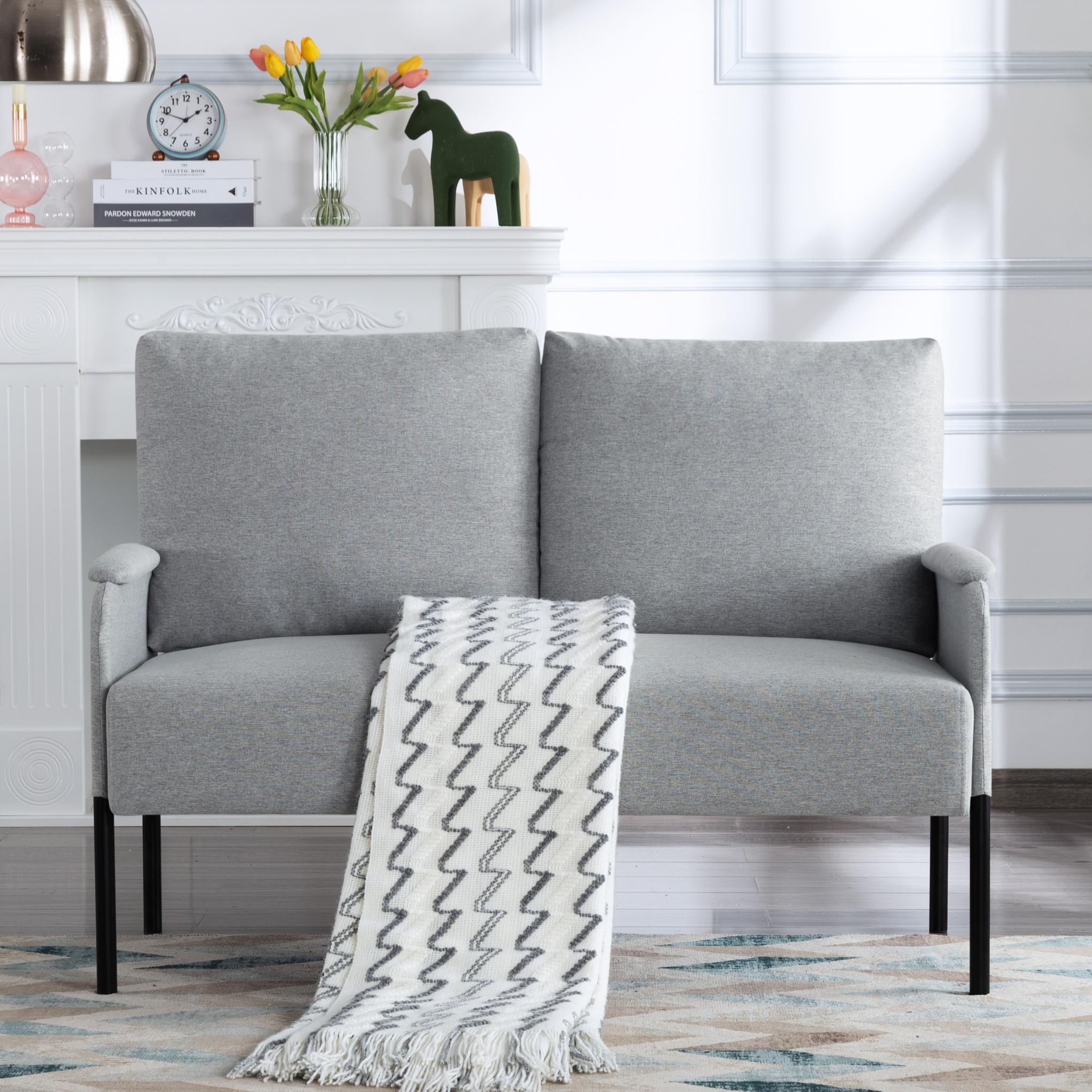 45.7” Metal Frame Loveseat Couch