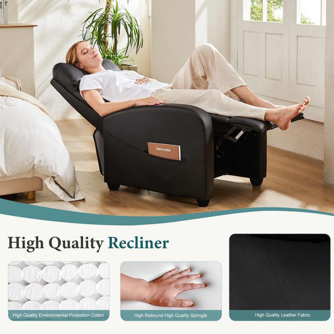 Recliner Chair for Adults, Massage Reclining Chair for Living Room