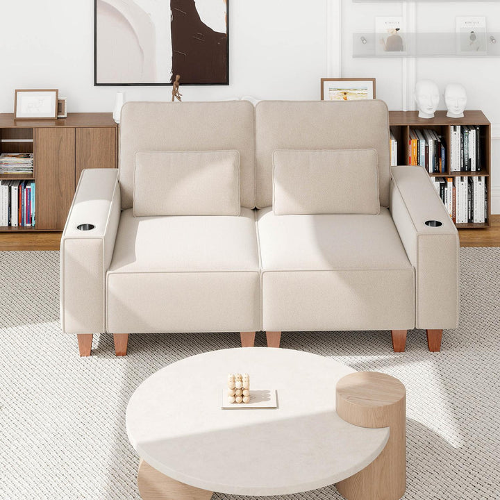 Sectional Sofa with Cup Holder for Living Room,Apartment,Bedroom