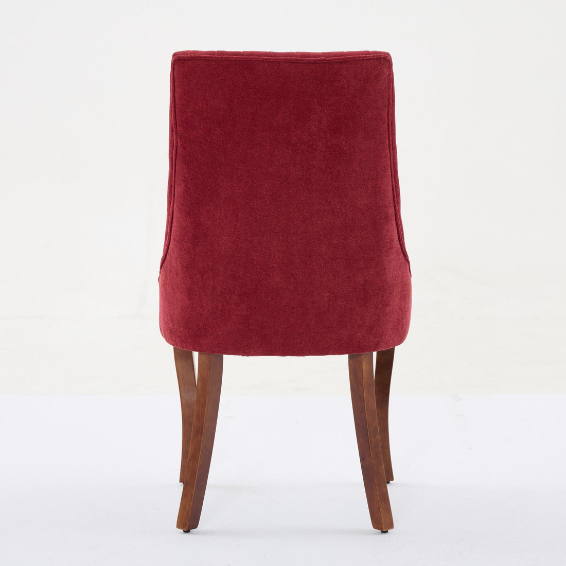 Rayon Cloth Flocking Linen Dining Chairs  Comfy Fabric Upholstered Accent Chair for Dining Room with Curved Solid Wood Legs,Set of 2