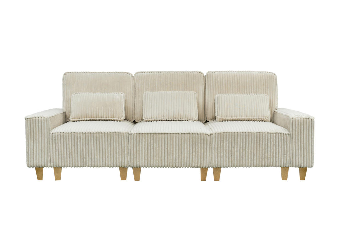 Corduroy Sectional Sofa with Cup Holder for Living Room（single sofa chair/2 Seater Loveseat/3 Seater sofa）