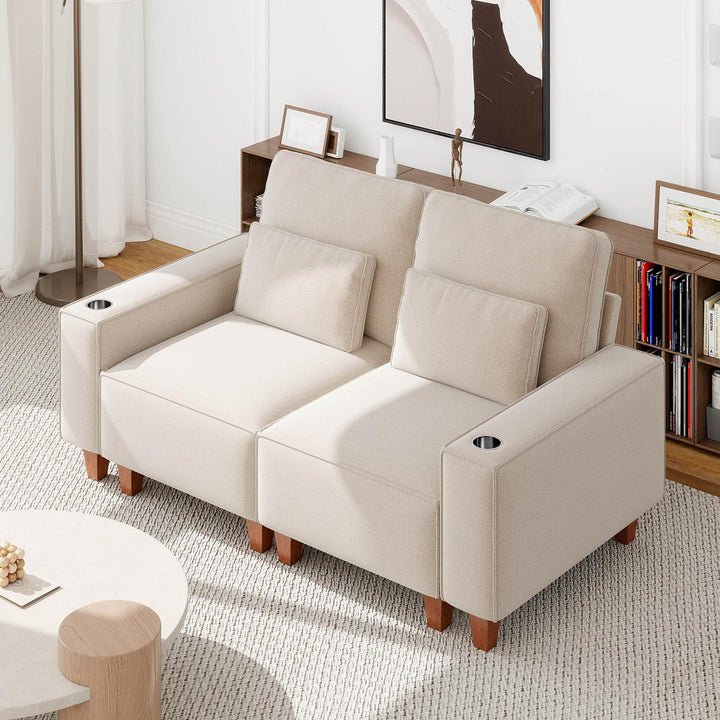 Sectional Sofa with Cup Holder for Living Room,Apartment,Bedroom