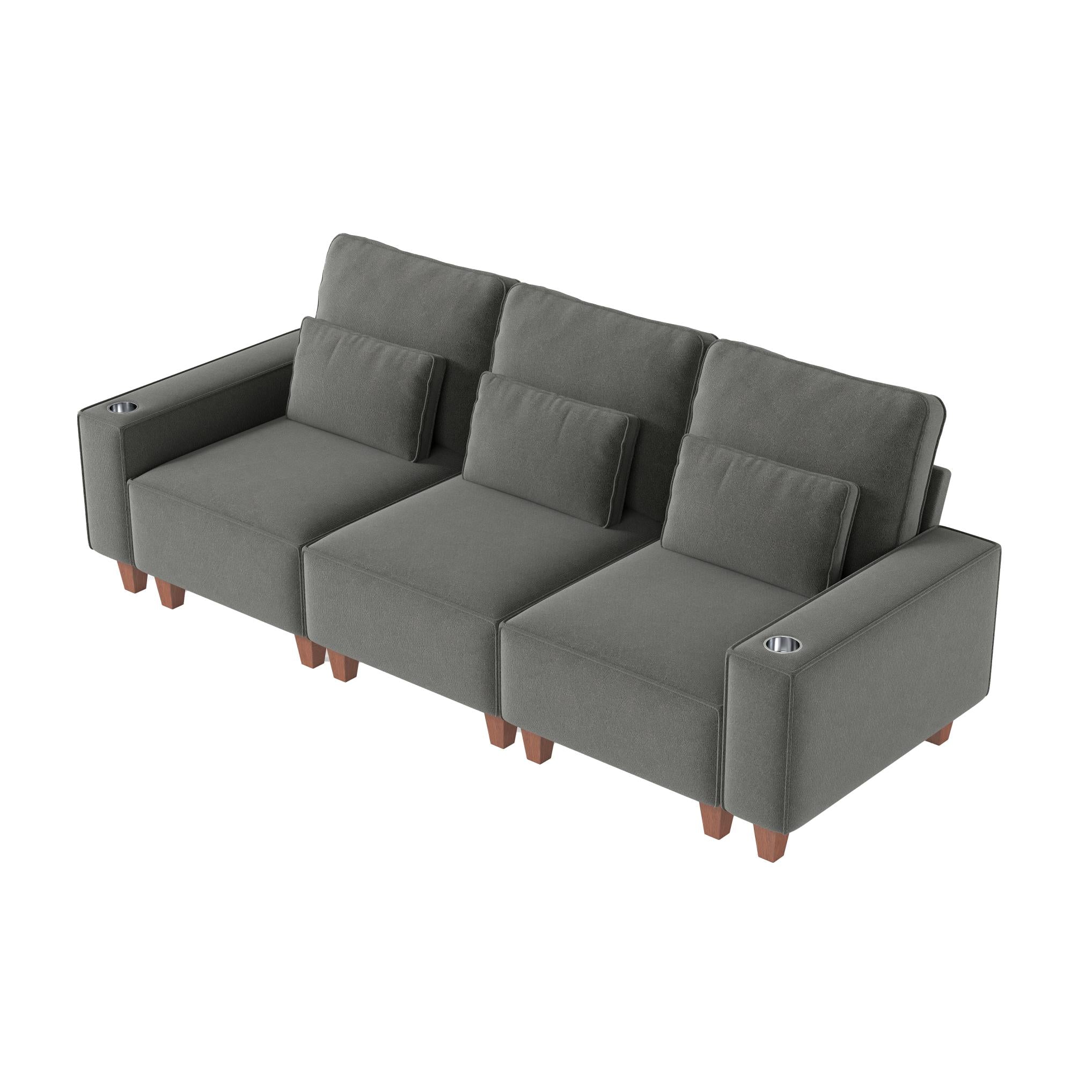 Sectional Sofa with Cup Holder for Living Room,Apartment,Bedroom