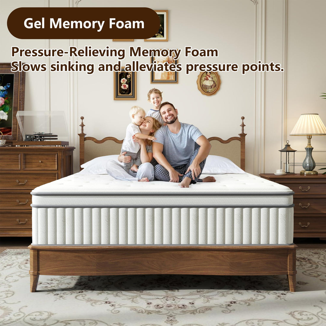 High Quality 10" Twin Diamond Innerspring Hybrid And Cooling Gel Memory Foam Mattress, Pressure Relief, And Motion Isolation