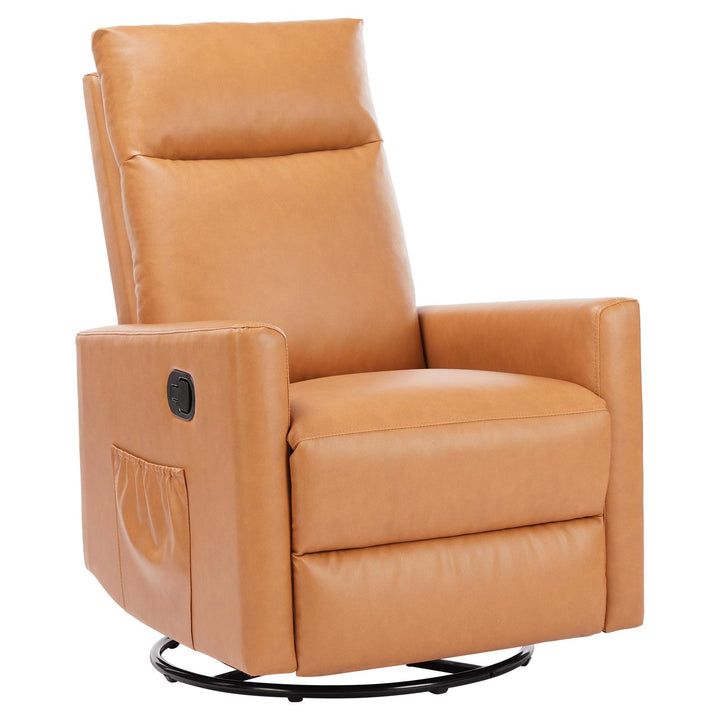 Single sofa with swivel recliner, oversized footstool, high back, comfortable cushion