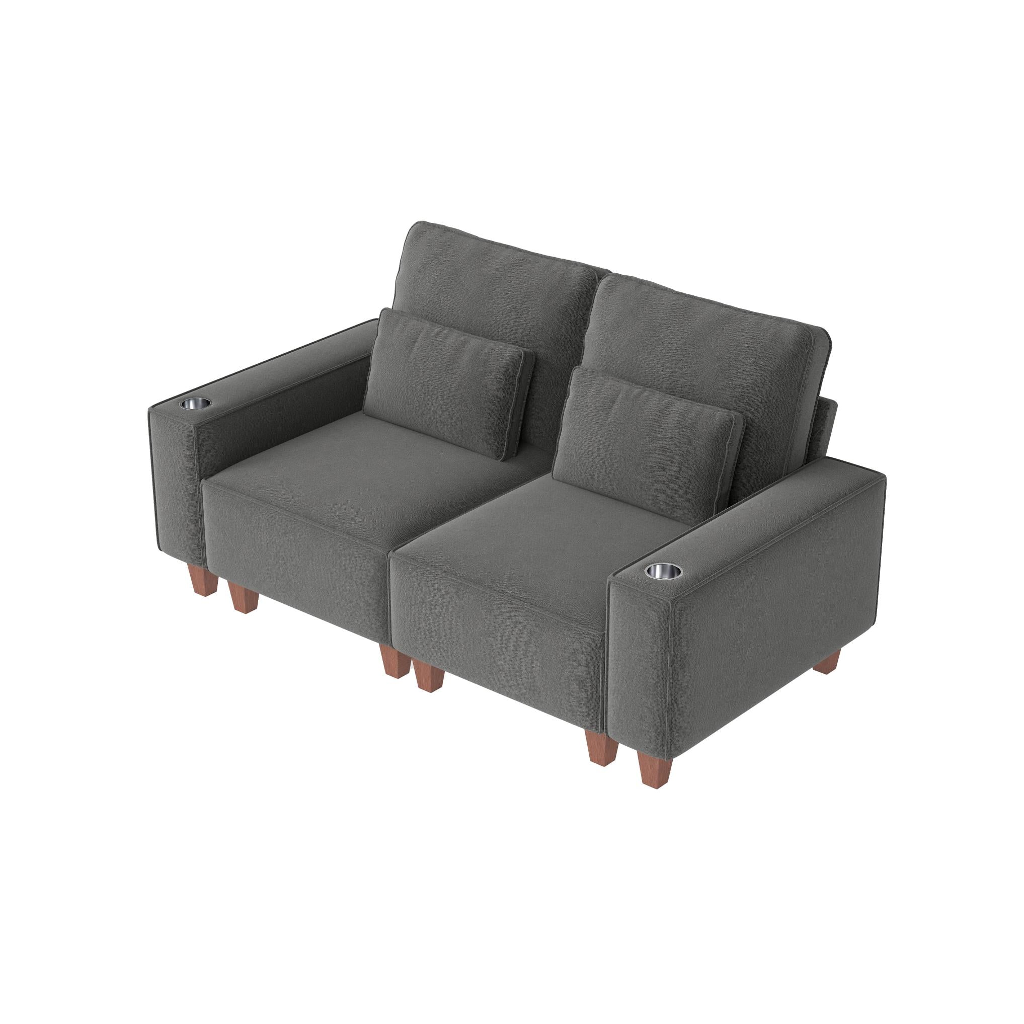 Sectional Sofa with Cup Holder for Living Room,Apartment,Bedroom