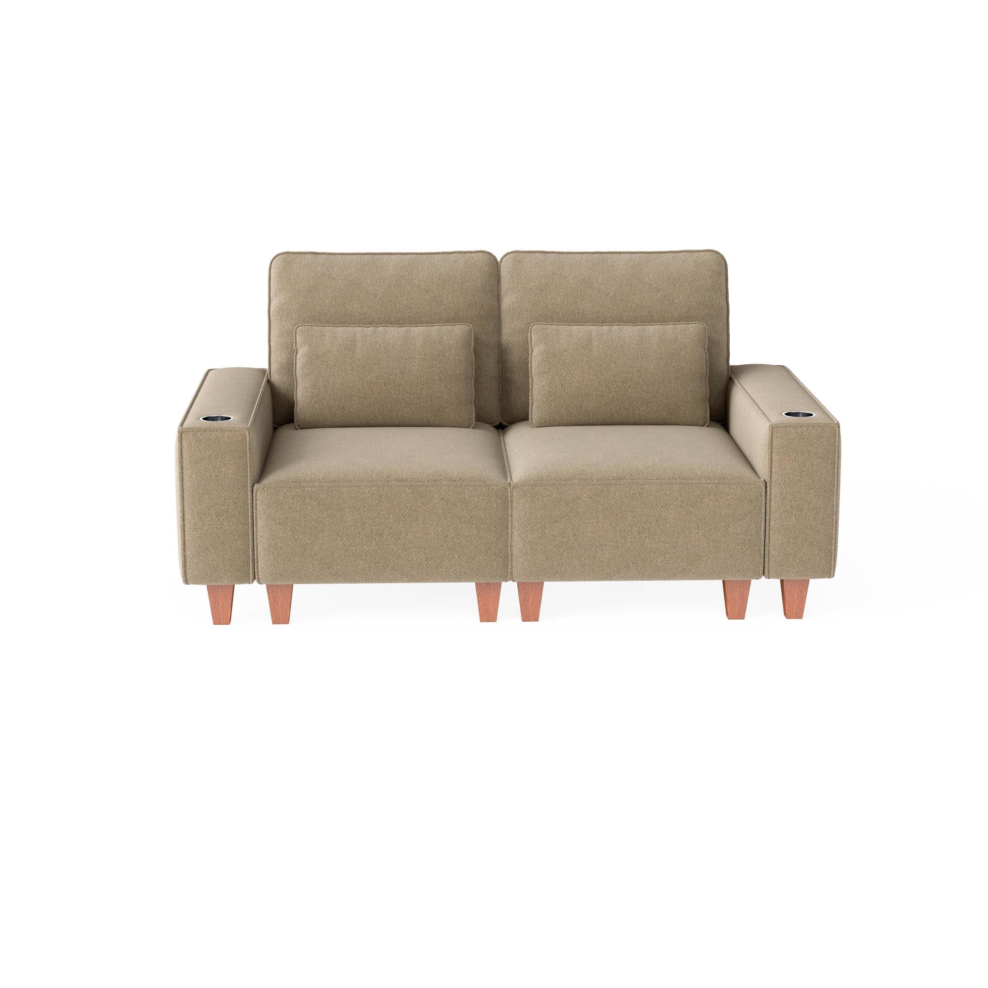 Sectional Sofa with Cup Holder for Living Room,Apartment,Bedroom