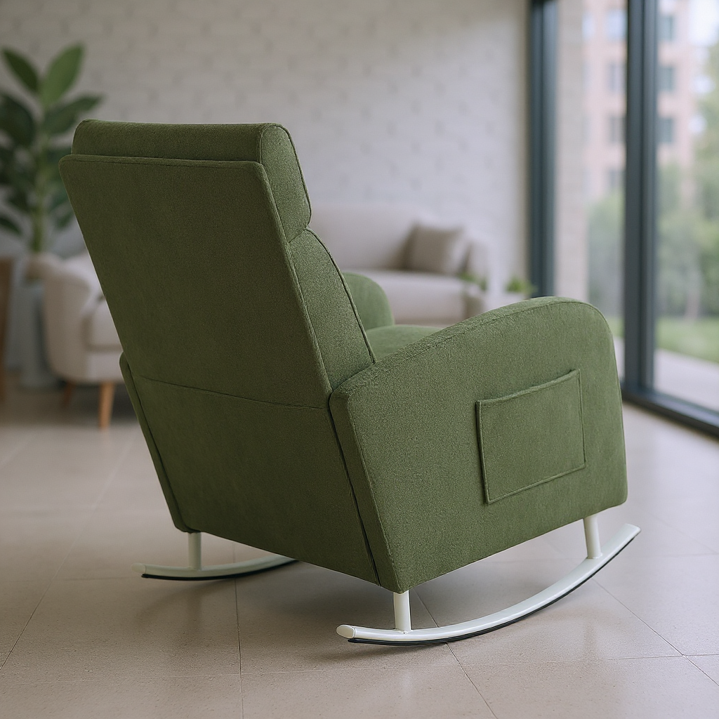 Nursery Rocking Accent Chair withSide pocket for Living Room Bedroom