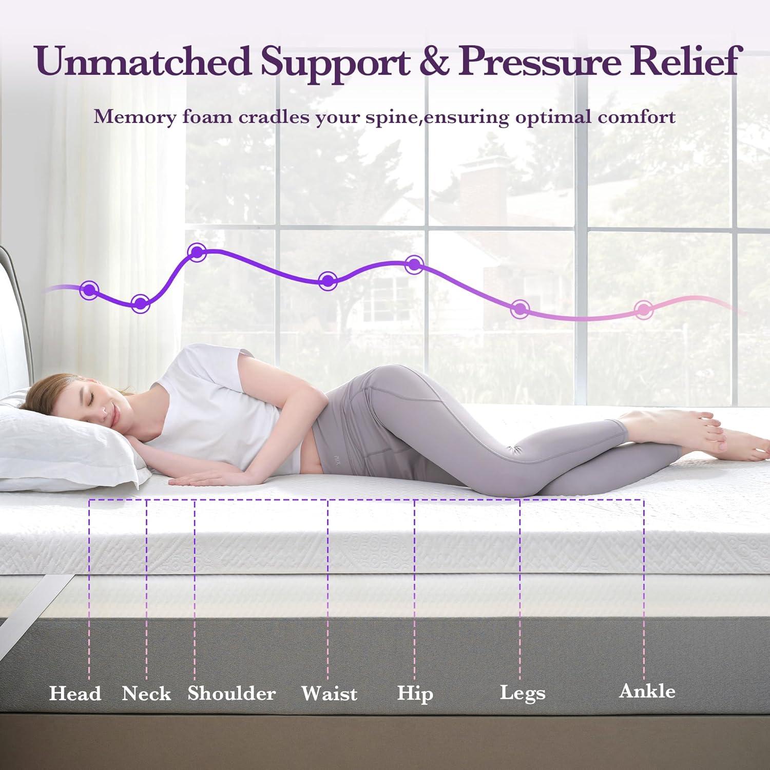 2/3/4 inch mattress with memory foam, bring you a comfortable sleep, suitable for many scenarios-Twin Size