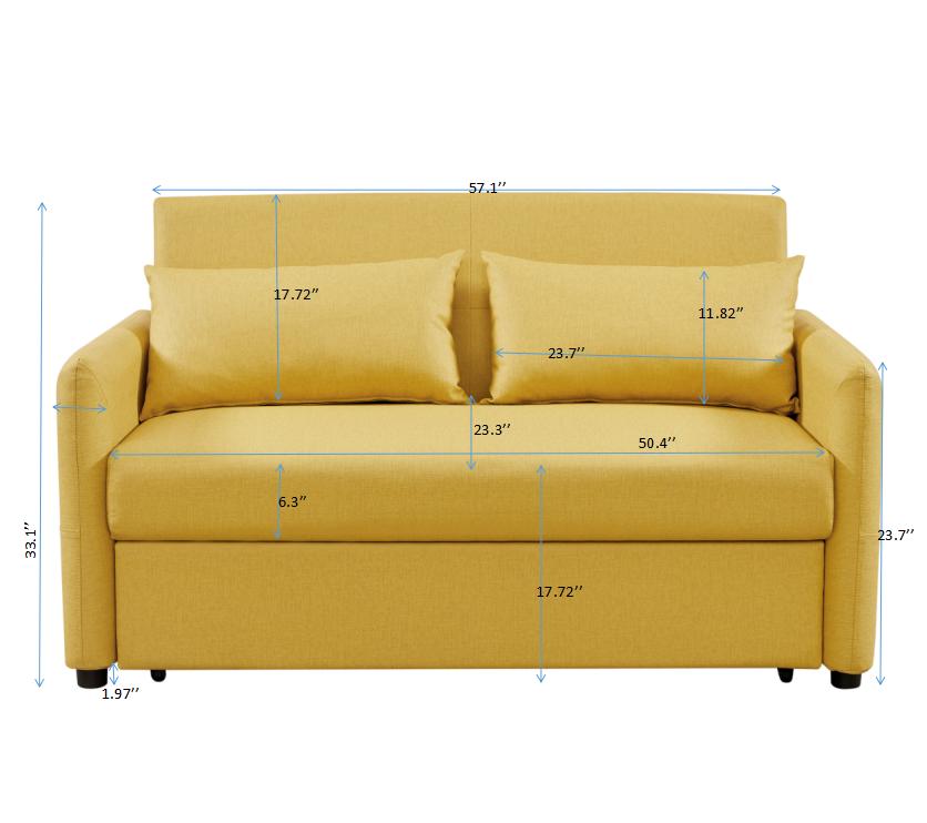 Leisure Loveseat Sofa for Living Room with 2 pillows