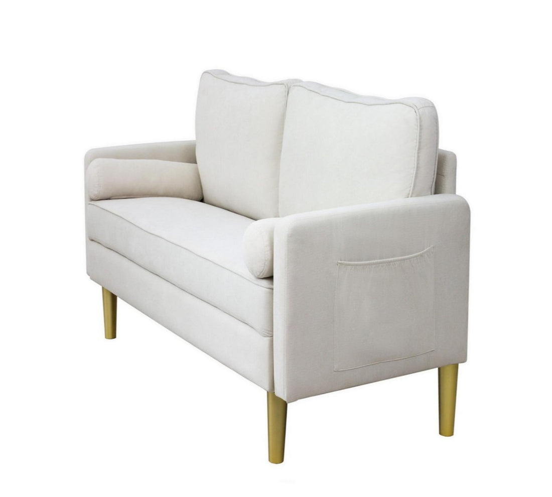 Linen Sofa Couch With 2 Pillows, Mid Century Modern Couches, 3 Seater  Couches For Bedroom Furniture, Home Office