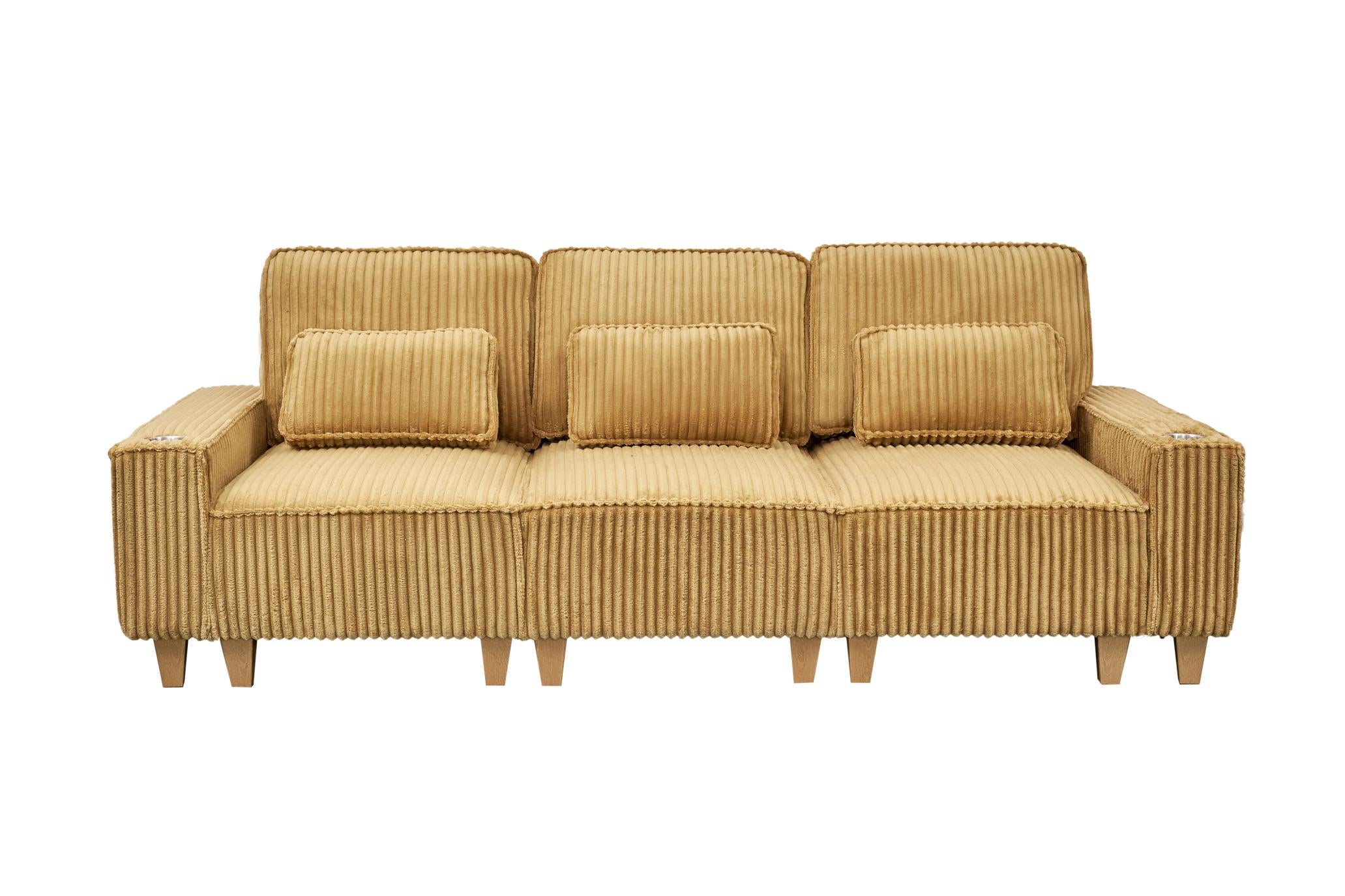 Corduroy Sectional Sofa with Cup Holder for Living Room（single sofa chair/2 Seater Loveseat/3 Seater sofa）