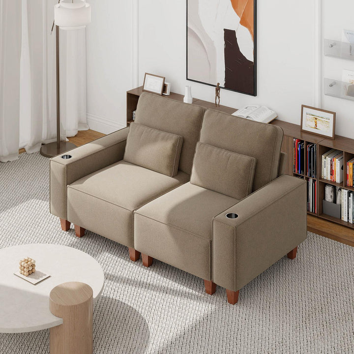 Sectional Sofa with Cup Holder for Living Room,Apartment,Bedroom