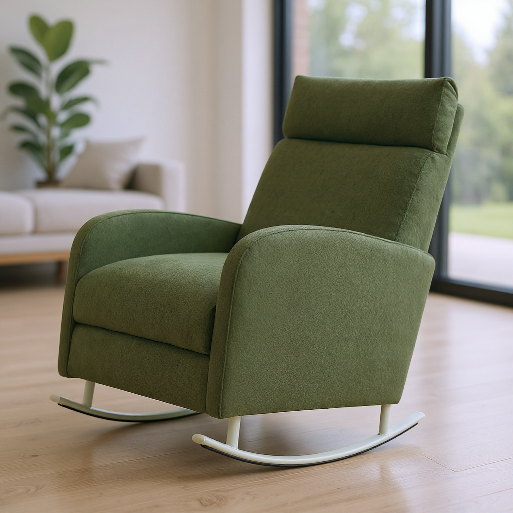 Nursery Rocking Accent Chair withSide pocket for Living Room Bedroom