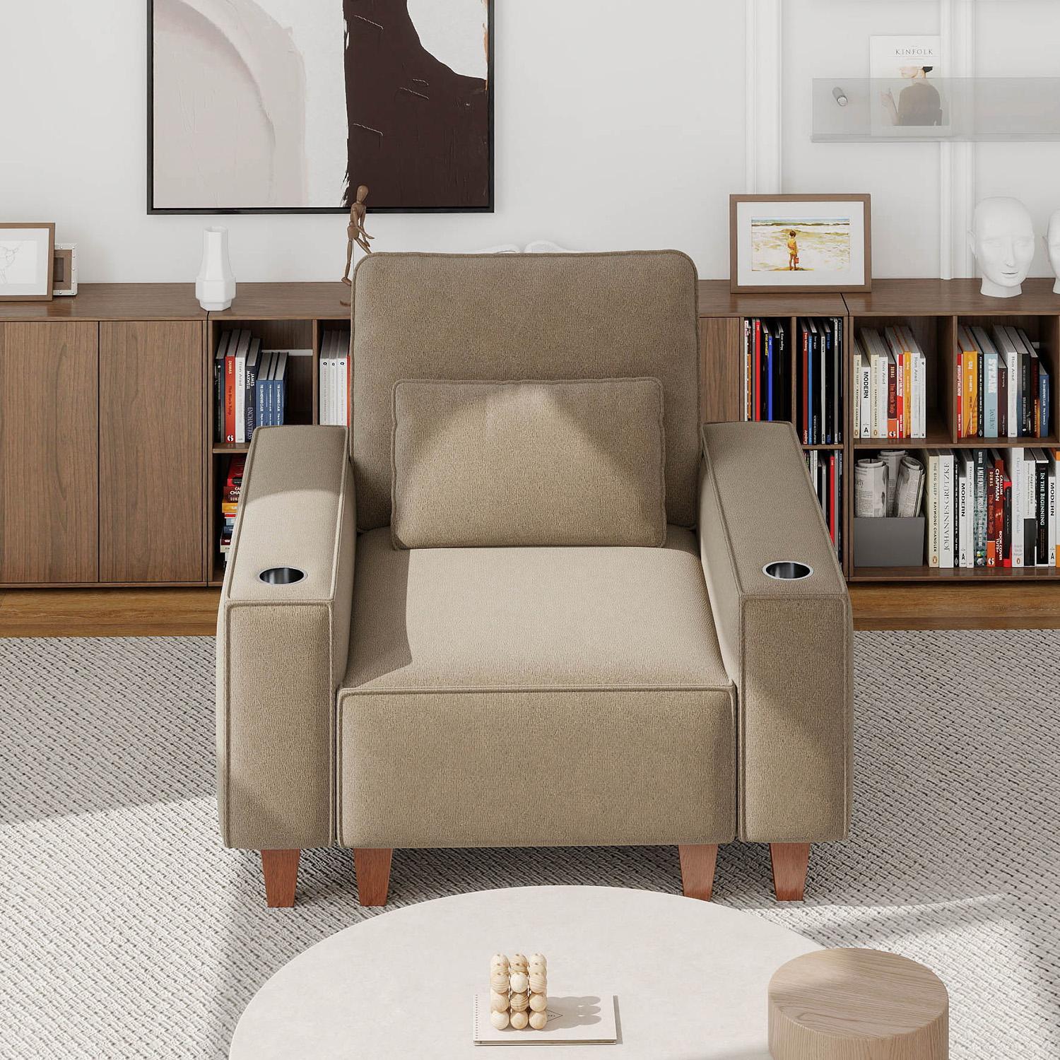 Sectional Sofa with Cup Holder for Living Room,Apartment,Bedroom