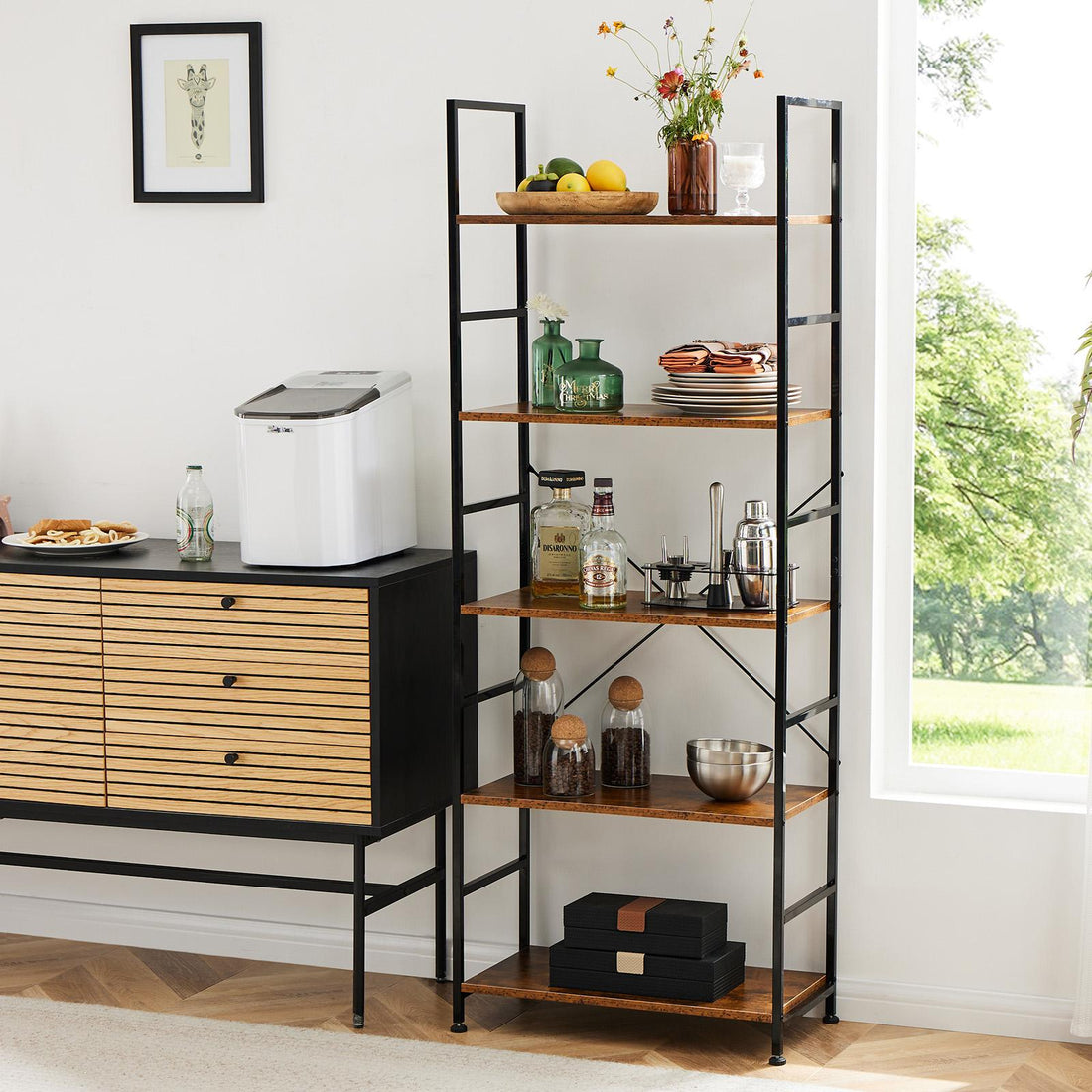 5 Tiers Bookshelf, Classically Modern Book Shelf, Book Rack, Storage Rack Shelves in Living Room/Home/Office