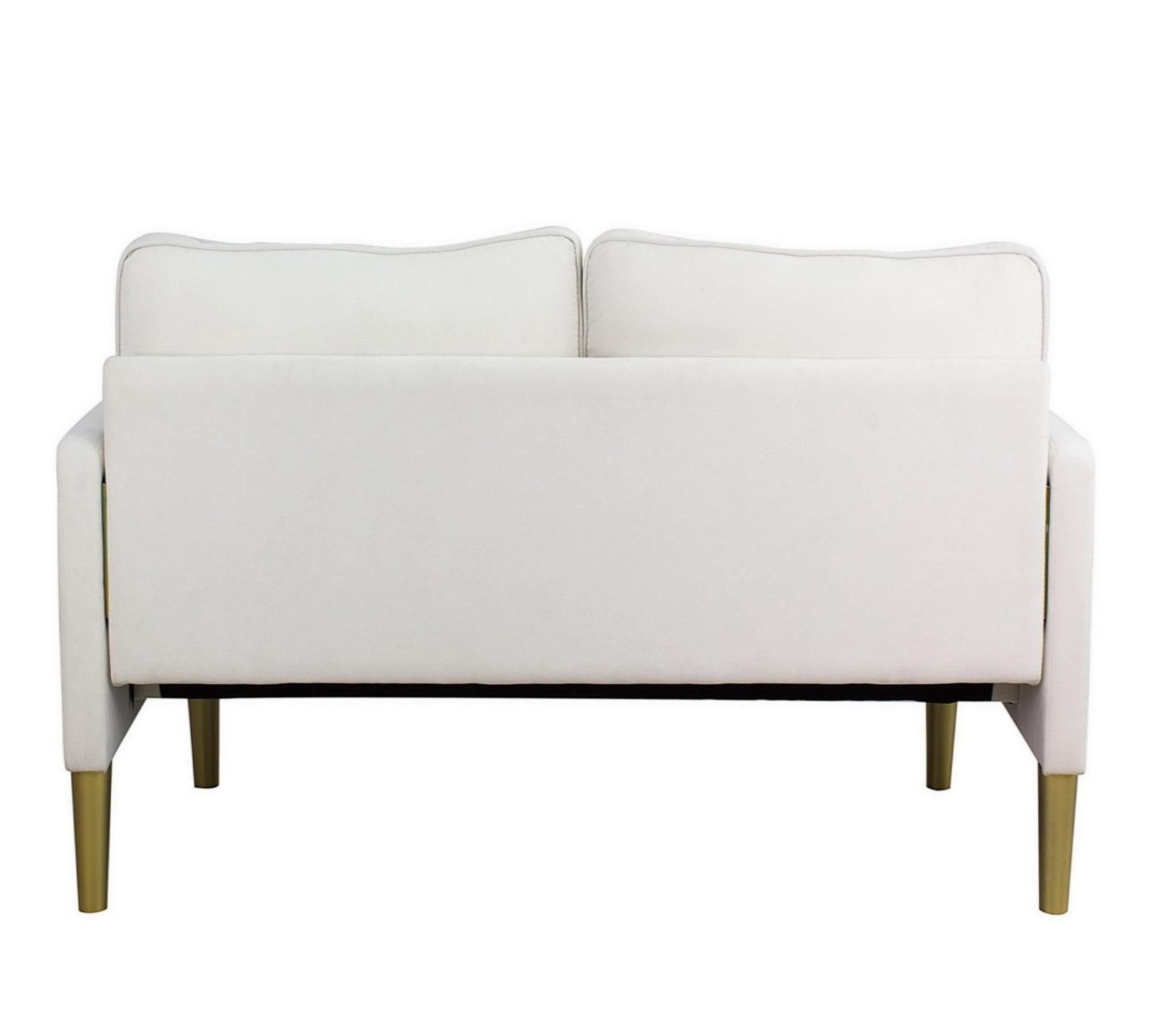 Linen Sofa Couch With 2 Pillows, Mid Century Modern Couches, 3 Seater  Couches For Bedroom Furniture, Home Office