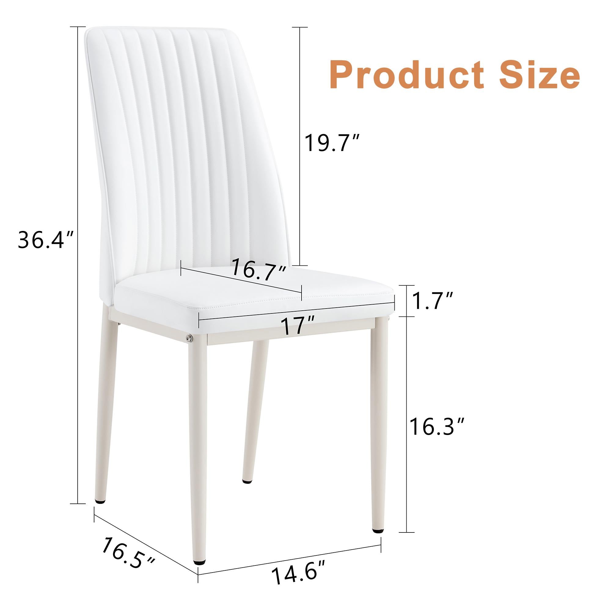 A set of 4 dining chairs, PU material high backrest seats and sturdy leg chairs, suitable for restaurants, kitchens, and living rooms.