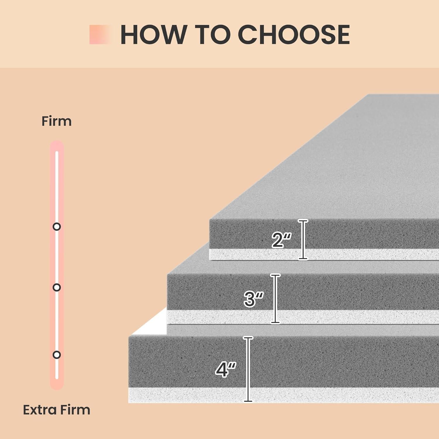 2/3/4 inch mattress with memory foam, bring you a comfortable sleep, suitable for many scenarios-Twin Size