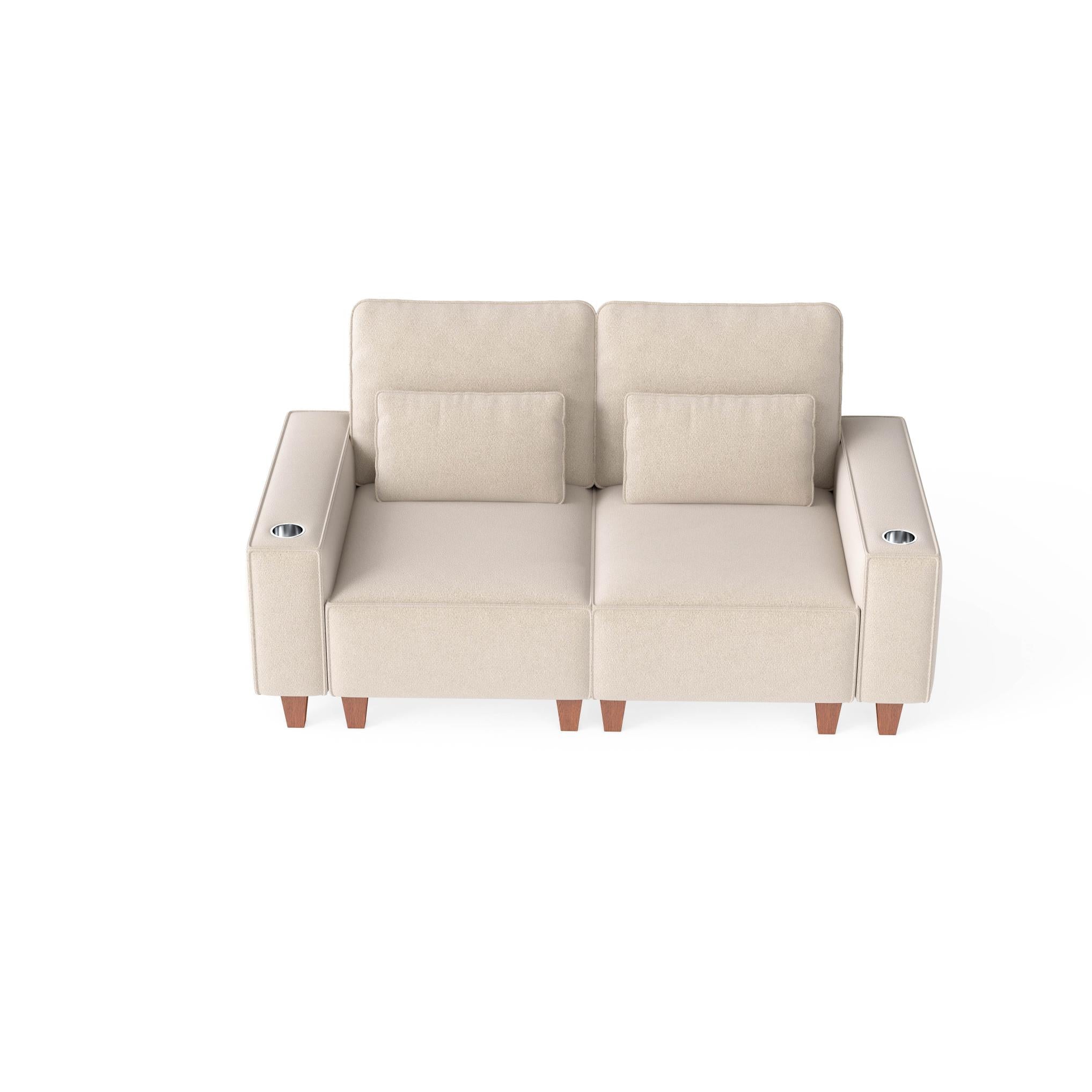 Sectional Sofa with Cup Holder for Living Room,Apartment,Bedroom