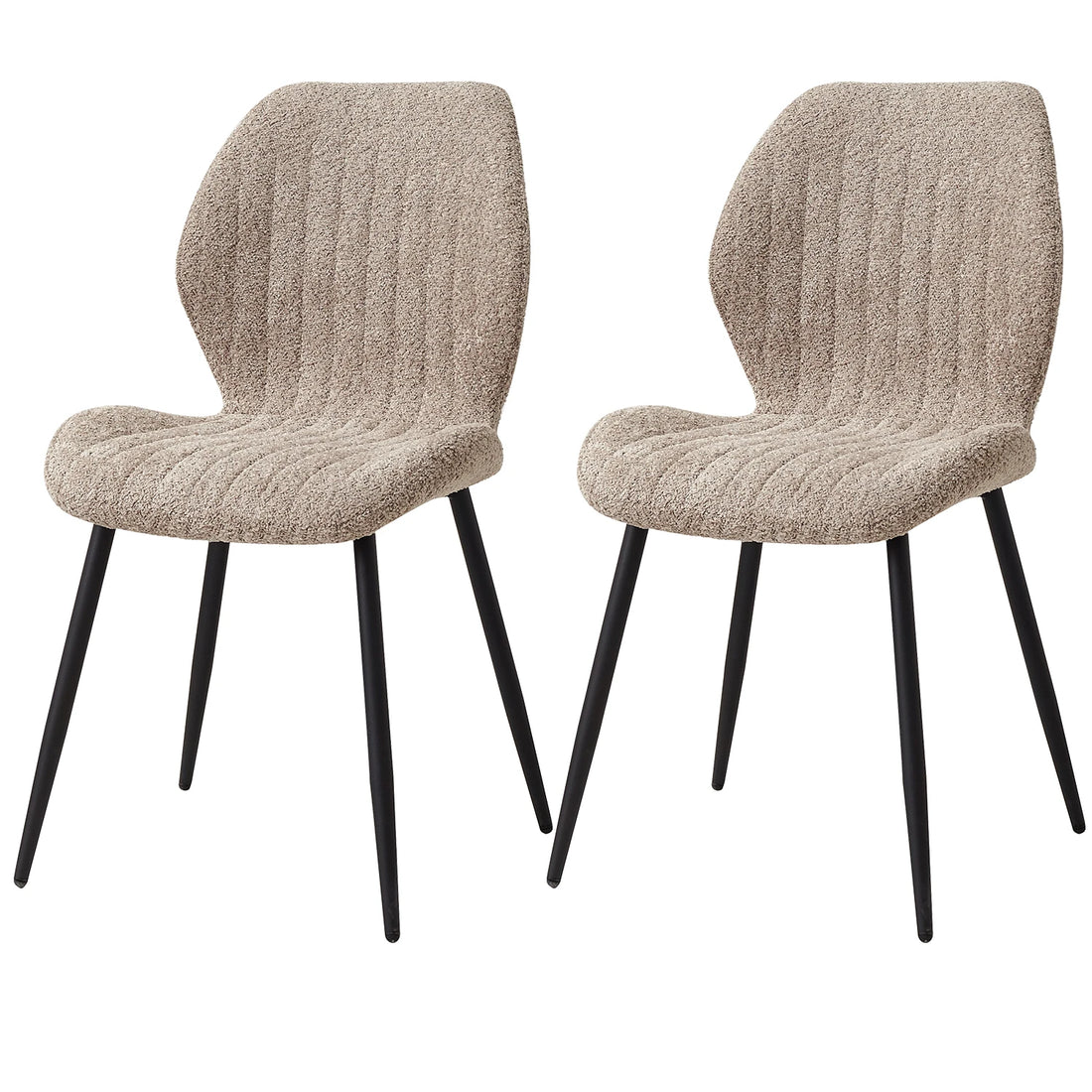 EGOONM Set of 2/4/6 Upholstered Padded Dining Chairs Linen Fabric Kitchen Chairs Metal Legs for Restaurant Cafe Home Room