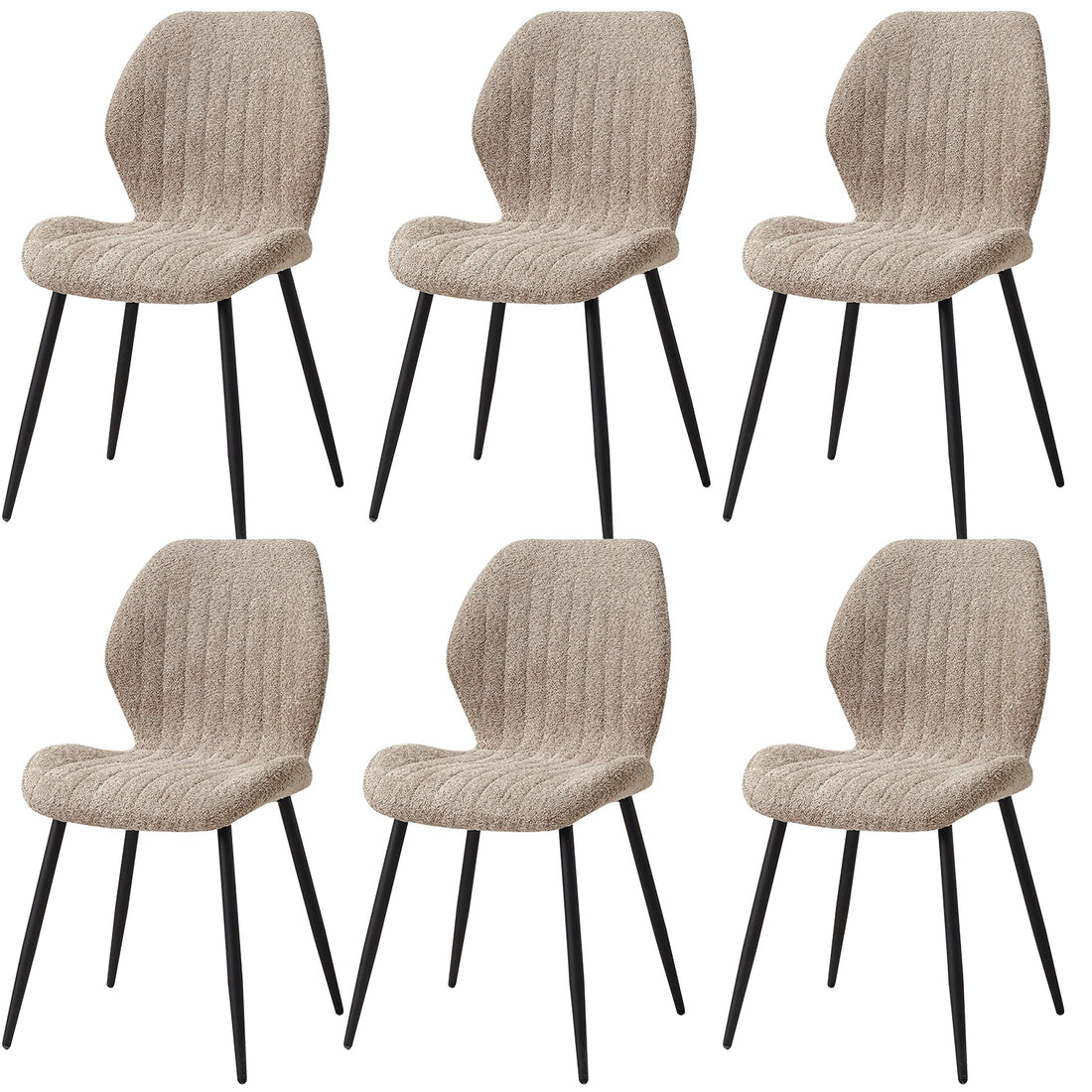 EGOONM Set of 2/4/6 Upholstered Padded Dining Chairs Linen Fabric Kitchen Chairs Metal Legs for Restaurant Cafe Home Room
