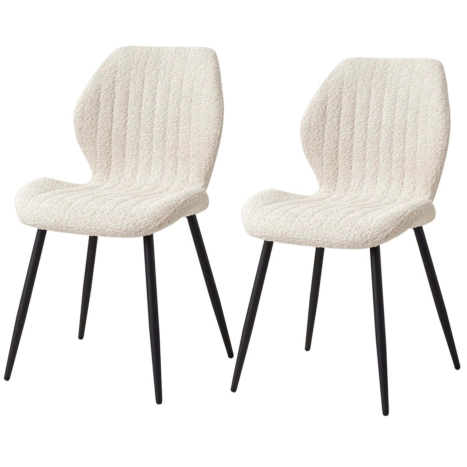 EGOONM Set of 2/4/6 Upholstered Padded Dining Chairs Linen Fabric Kitchen Chairs Metal Legs for Restaurant Cafe Home Room