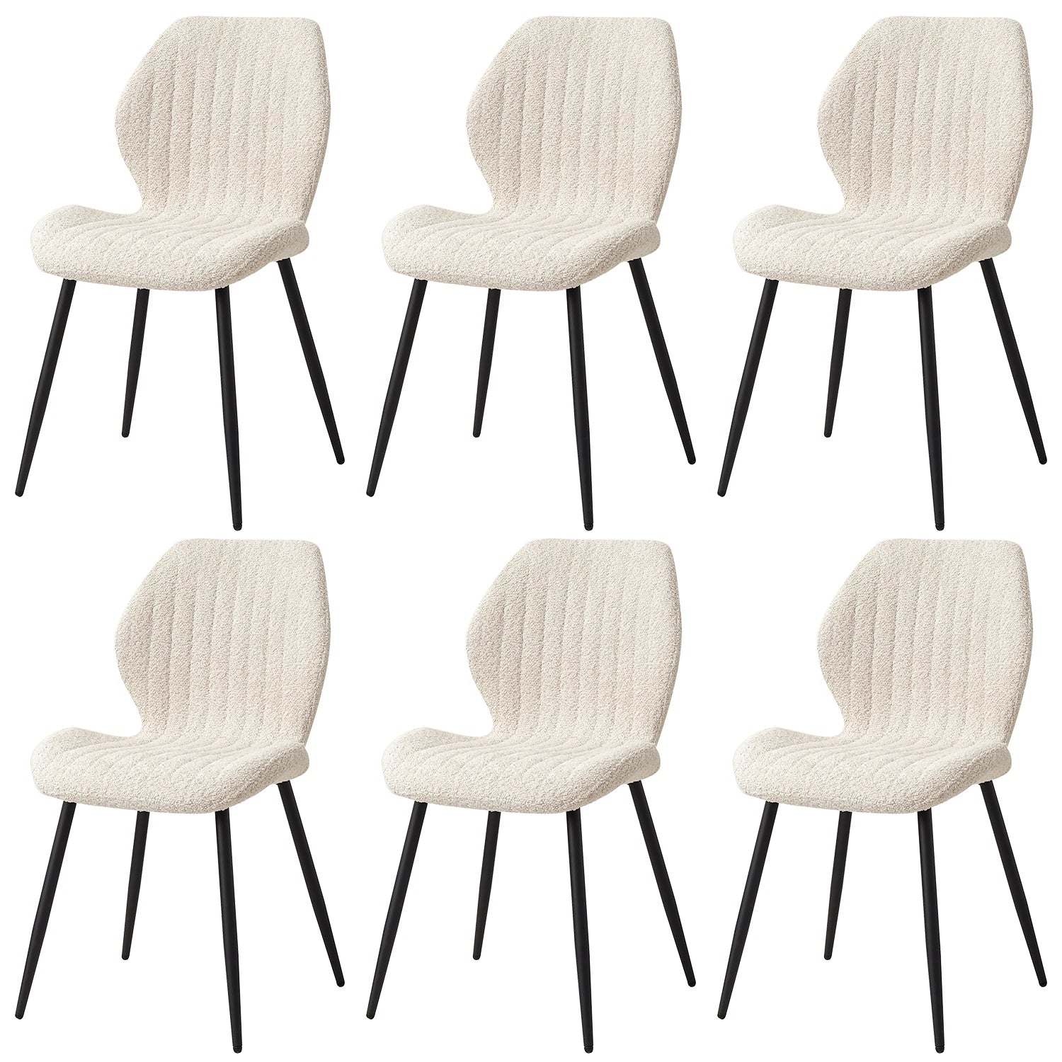 EGOONM Set of 2/4/6 Upholstered Padded Dining Chairs Linen Fabric Kitchen Chairs Metal Legs for Restaurant Cafe Home Room