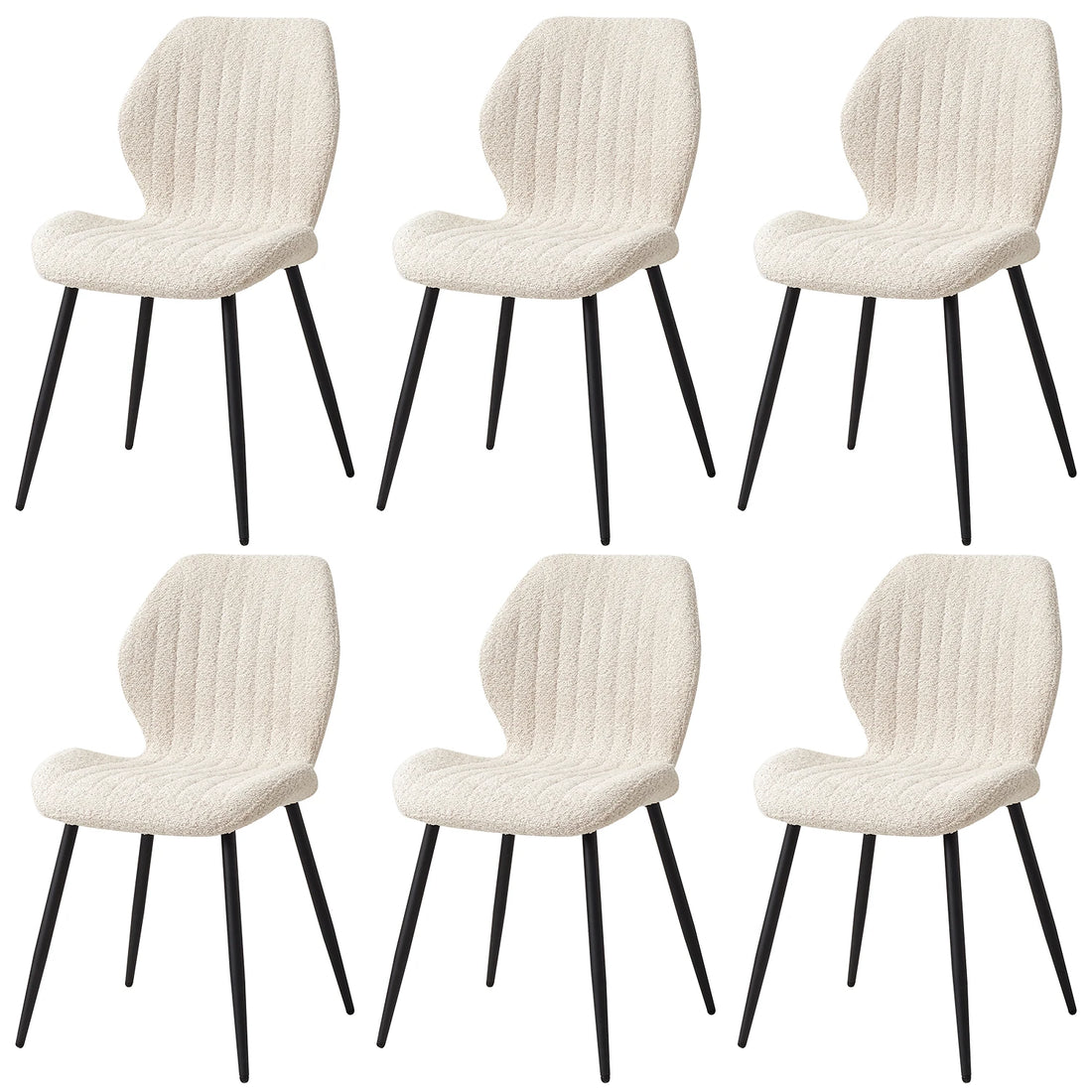 EGOONM Set of 2/4/6 Upholstered Padded Dining Chairs Linen Fabric Kitchen Chairs Metal Legs for Restaurant Cafe Home Room