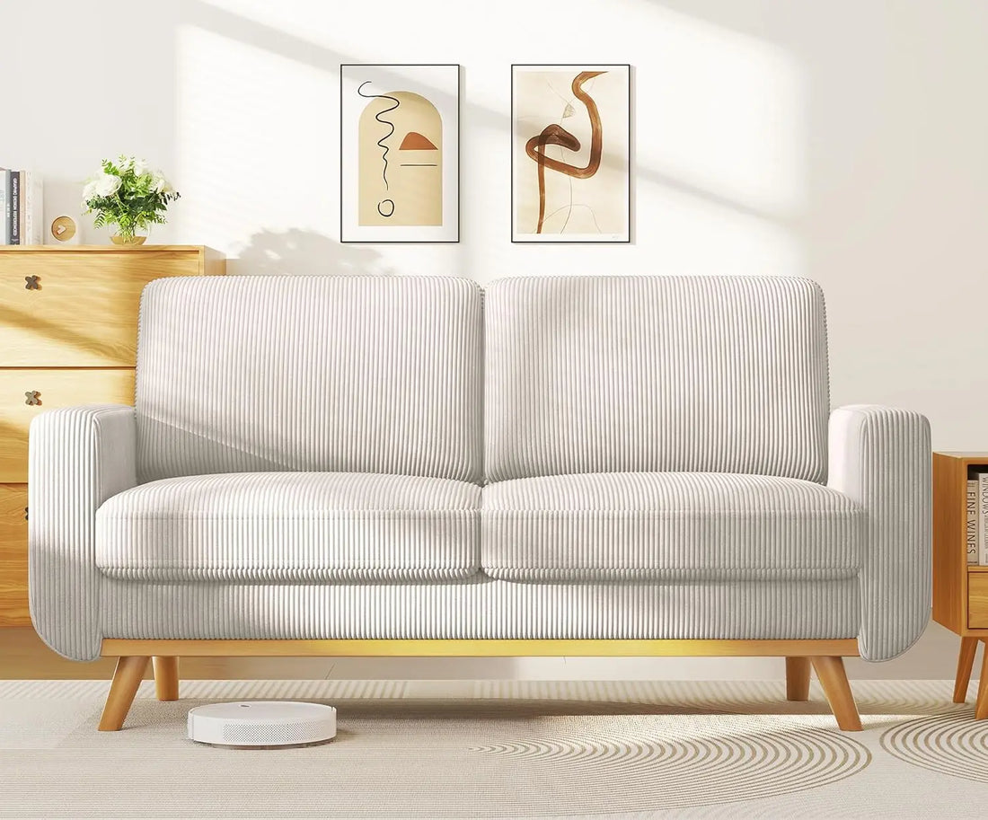 97" L-Shape Modular Sectional Sofa 3-Seat Corduroy Movable Ottoman Living Room Green, Customized