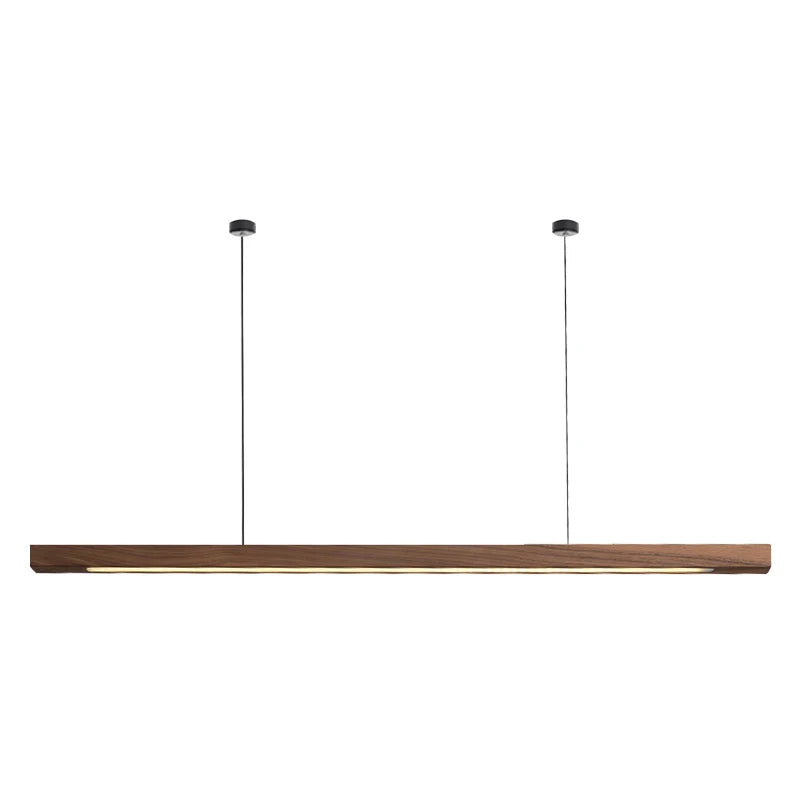 Nordic Minimalist Wabi Sabi Wind Strip Wood Led Pendant Lights Restaurant Bar Home Decor Lamp Dining Room Office Desk Chandelier