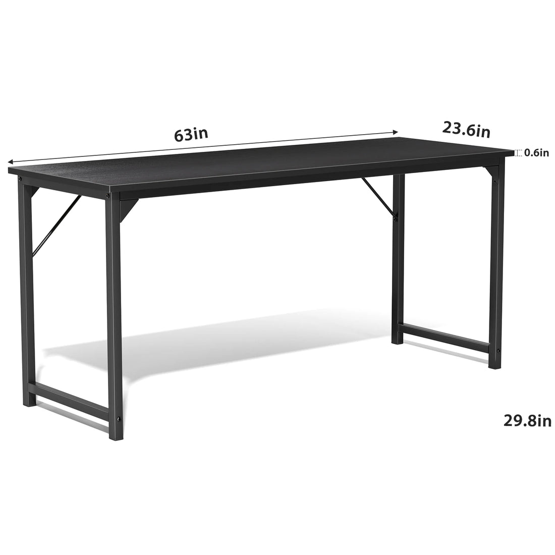 Computer Office Desk Writing Study Office Gaming Table Modern Simple Style Compact Metal Frame Wood Tabletop Easy Assembly