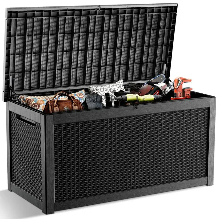 Gallon Outdoor Deck Box, Lockable Waterproof Outdoor Storage Boxes For Garden Tools,Indoor Cushions,Accessories Outside Storage