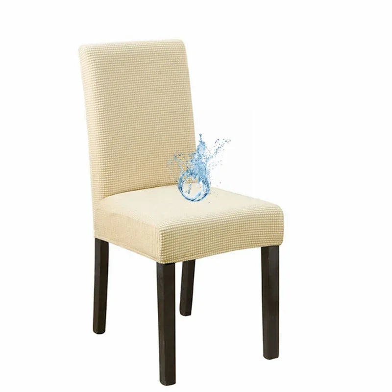 Spandex Dining Room Chairs Cover Jacquard Waterproof Cover For Chairs Washable Parsons Adjustable Seat Covers 2 4 6Set