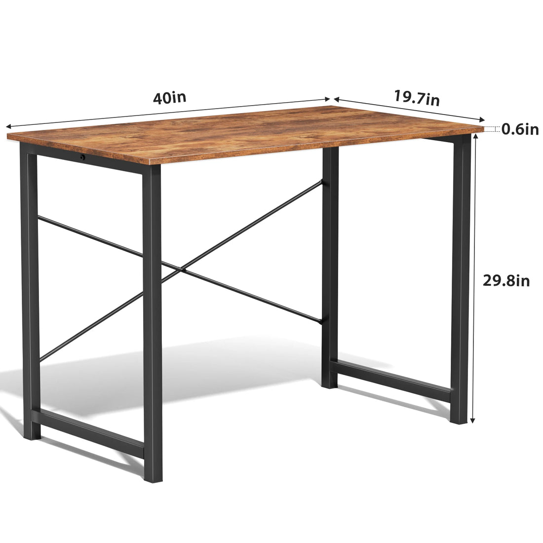 Computer Office Desk Writing Study Office Gaming Table Modern Simple Style Compact Metal Frame Wood Tabletop Easy Assembly
